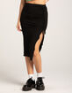 FULL TILT Ruched Side Slit Womens Midi Skirt image number 2
