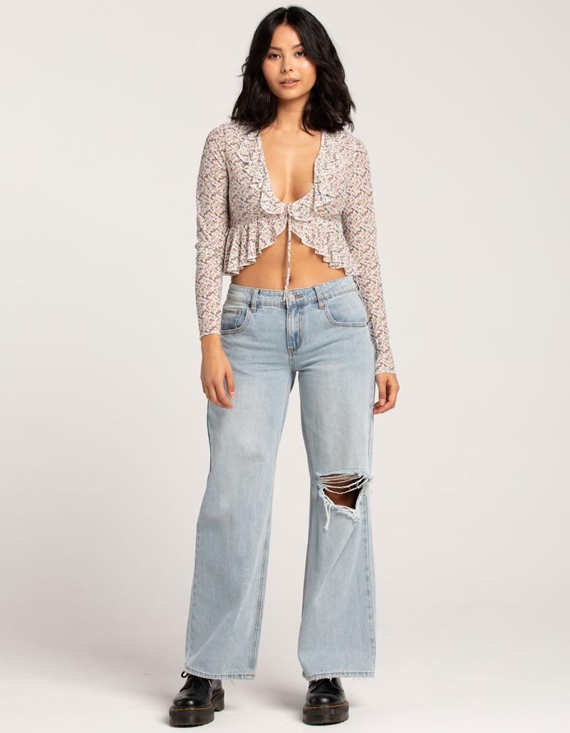 FULL TILT Ruffle Flyaway Womens Top image number 3