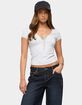 EDIKTED Balor Lace Up V-Neck Tee image number 1
