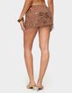 EDIKTED Sheer Sequin Bead Fringed Mini Skirt image number 3