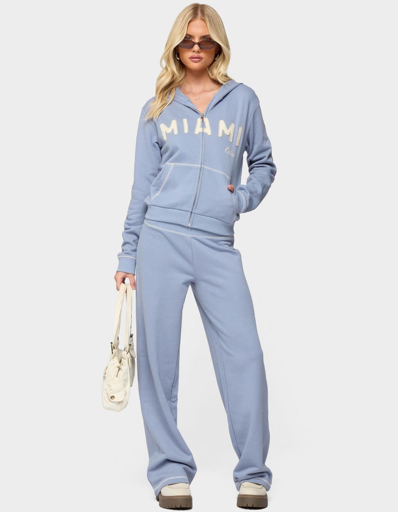 EDIKTED Miami Babe Zip Up Hoodie image number 4