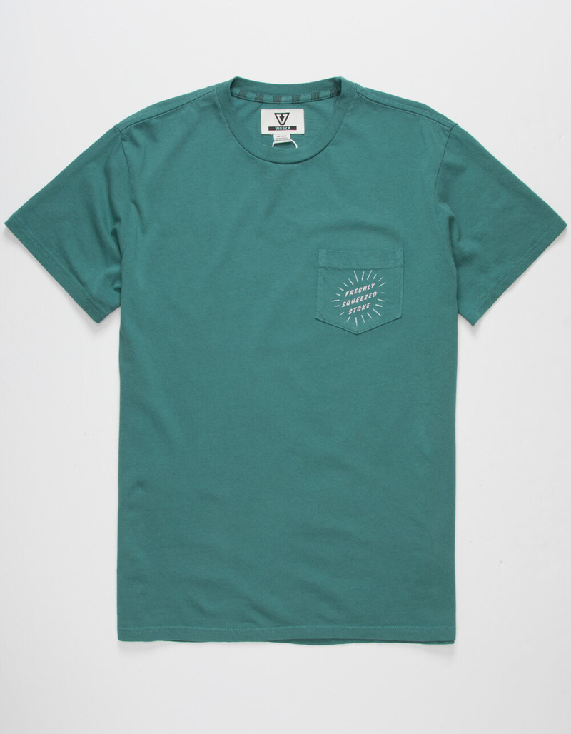 VISSLA Freshly Squeezed Mens Teal Green T-Shirt image number 1