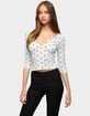 EDIKTED Katey V-Neck Polka Dot Top image number 1