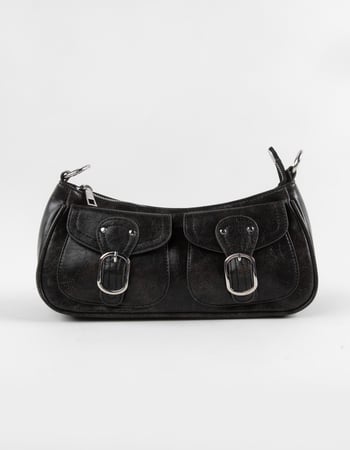 Faux Leather Buckle Shoulder Bag Primary Image