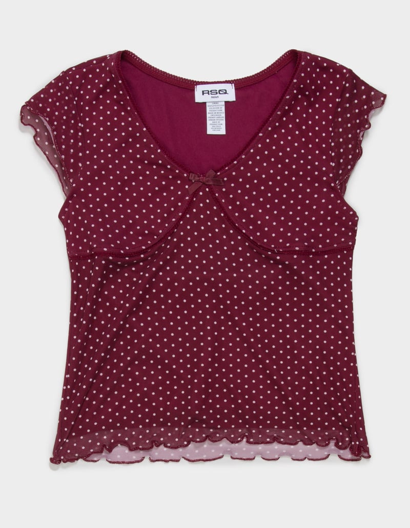 RSQ Girls Polka Dot Mesh Top image number 1