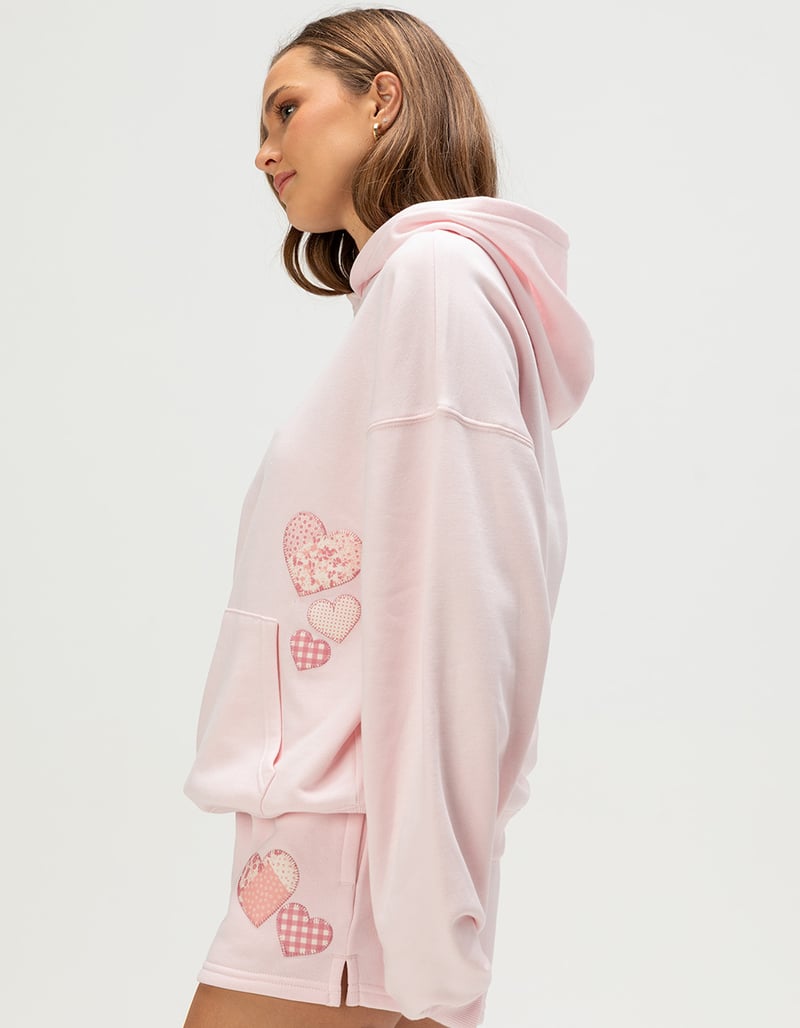 FULL TILT Heart Applique Womens Hoodie image number 2