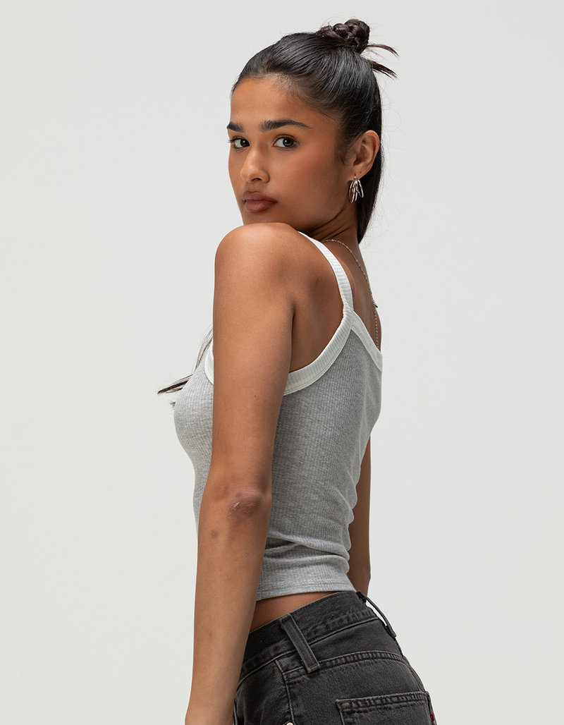 HEART & HIPS Square Neck Womens Ringer Cami image number 2