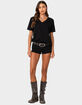 EDIKTED Margie Low Rise Denim Micro Shorts image number 2