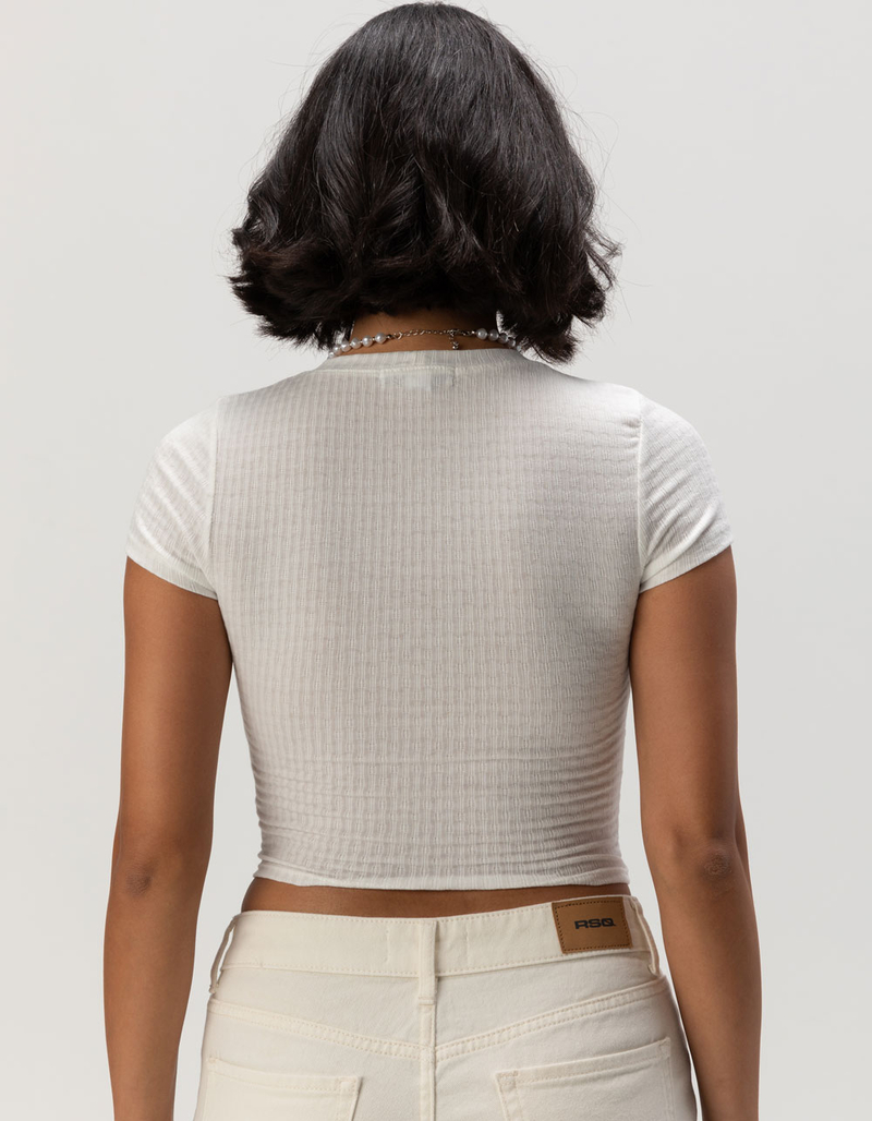 RSQ Womens Exploded Rose Baby Tee image number 3