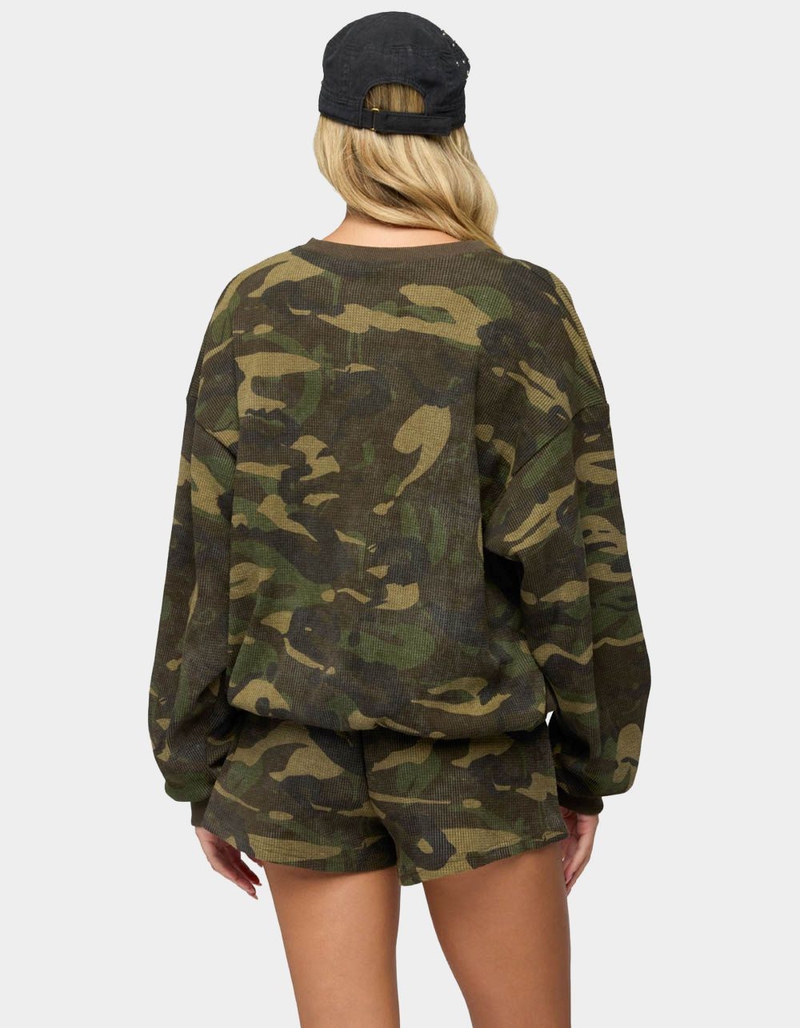 EDIKTED Baila Waffle Henley Top image number 2