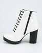 SODA Lug Sole Solid Lace Up Womens Boots image number 3
