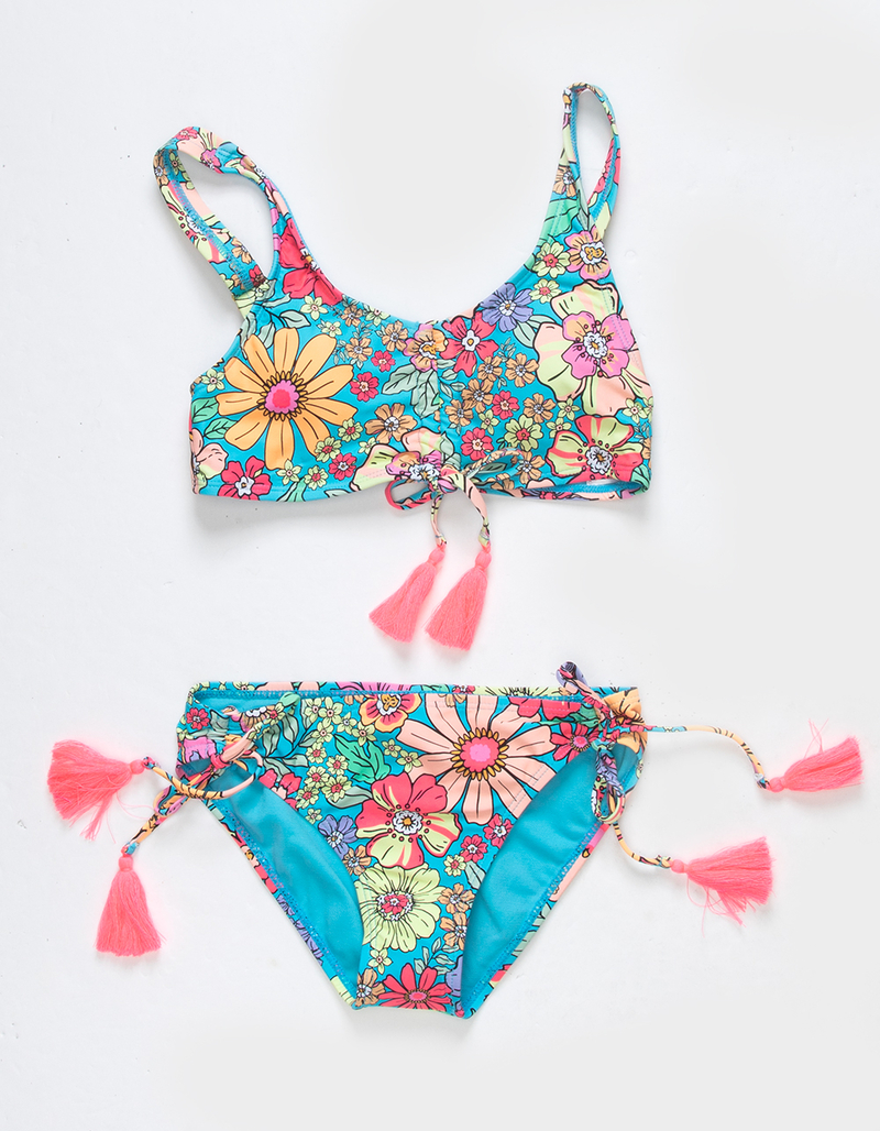 BEACH LINGO Mod Squad Cinched Bralette Girls Bikini Set image number 0