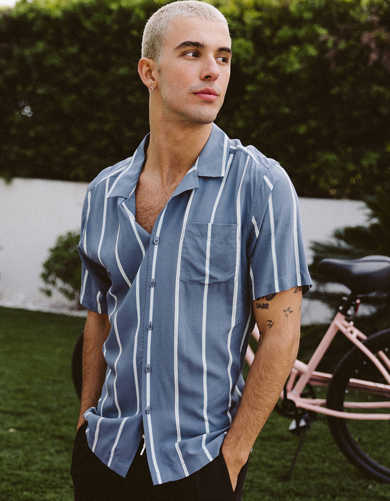 RSQ Mens Striped Button Up Shirt image number 6