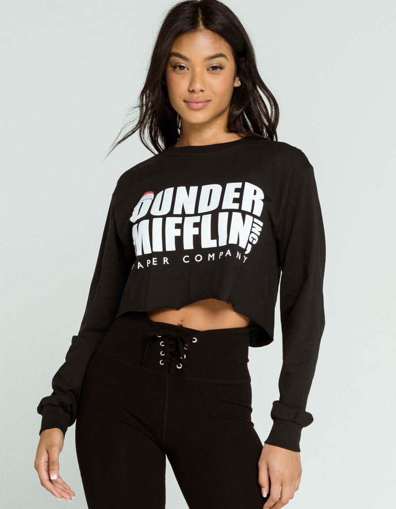 RIPPLE JUNCTION Dunder Mifflin Christmas Womens Crop Top image number 0