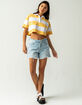 FULL TILT Rugby Stripe Womens Mustard Polo Shirt image number 4