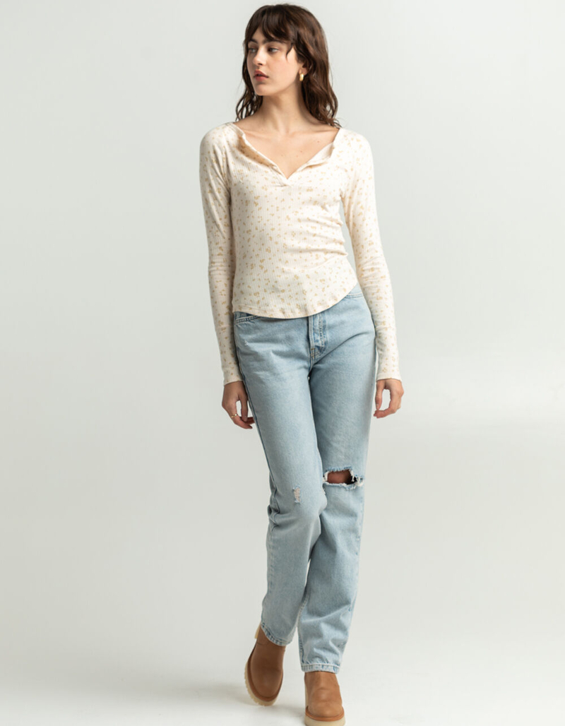 FREE PEOPLE Now And Then Womens Henley Top image number 3