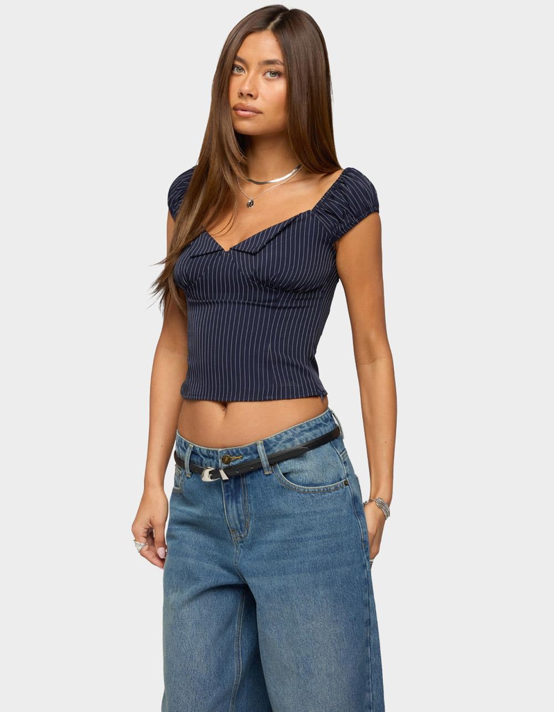 EDIKTED Eugenia Pinstripe Top image number 1