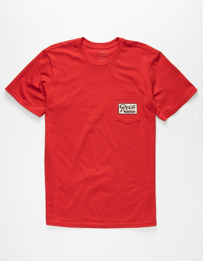 RVCA Mustang Mens Red Pocket Tee image number 1