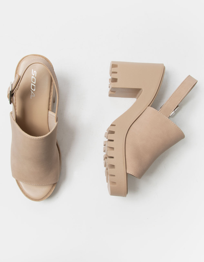 SODA Singback Lug Heel Womens Sandals image number 4
