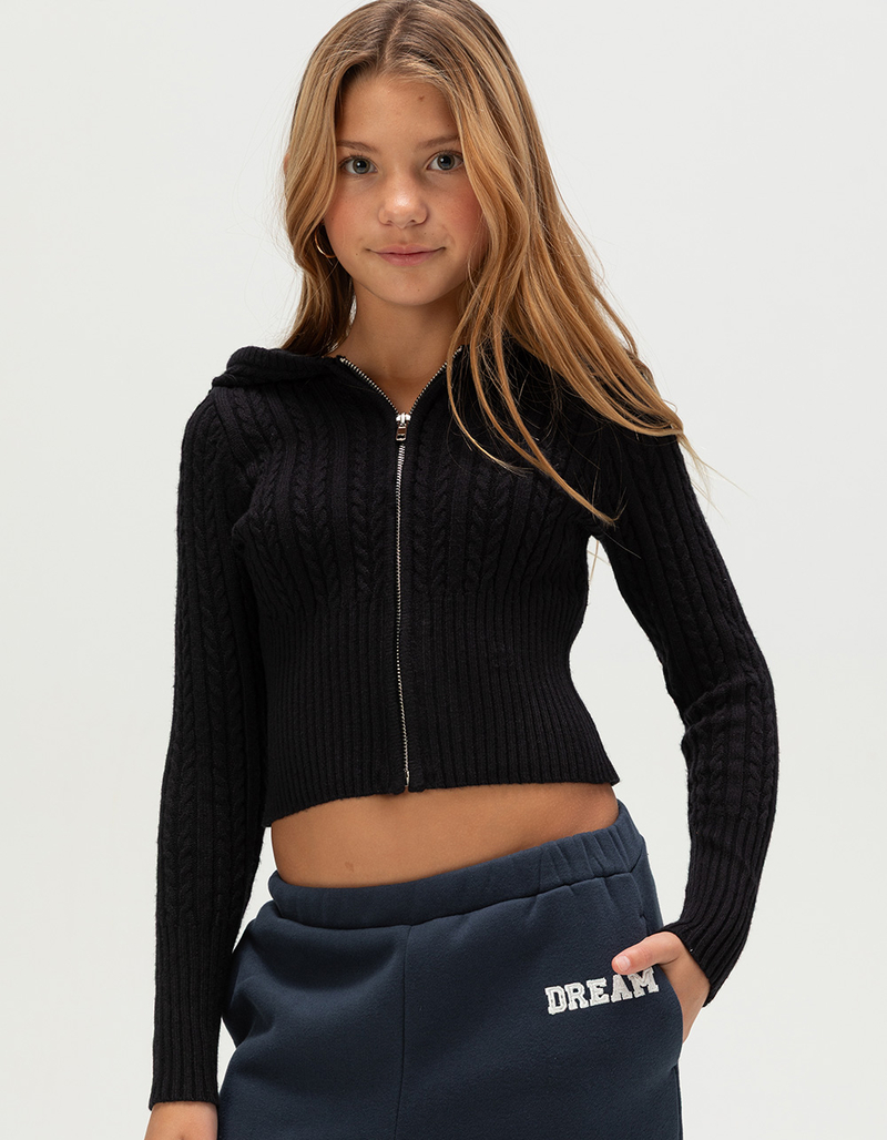 FULL TILT Cable Girls Zip-Up Hoodie image number 0
