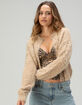 RSQ Womens Cable Fuzzy Cardigan image number 1