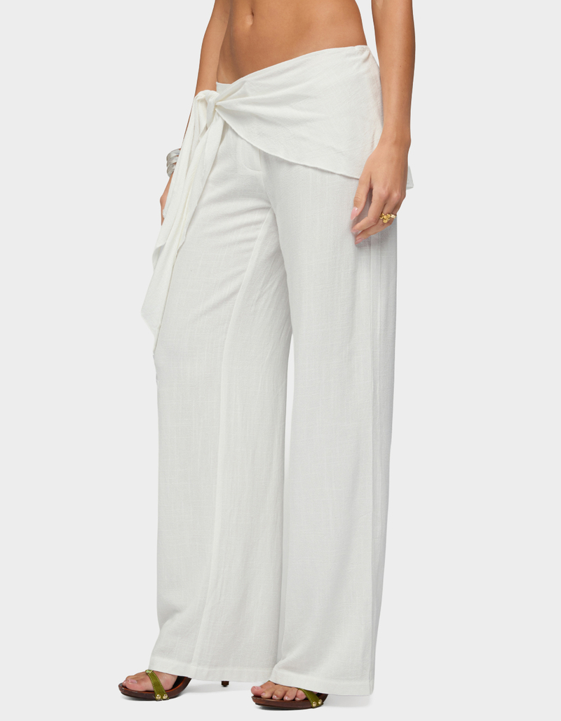 EDIKTED Suki Sarong Belt Linen Look Pants image number 1