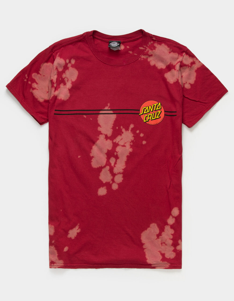 SANTA CRUZ Classic Dot Tie Dye Mens Red T-Shirt image number 1
