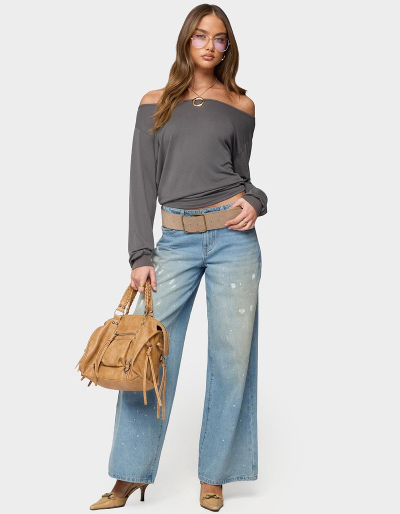 EDIKTED Nannie Off Shoulder Oversized Top image number 4