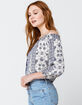 SKY AND SPARROW Boho Off The Shoulder Womens Crop Top image number 2