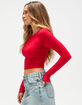 BOZZOLO Womens Long Sleeve Baby Tee image number 3