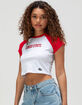 HYPE AND VICE Ohio State University Womens Crop Raglan Tee image number 3