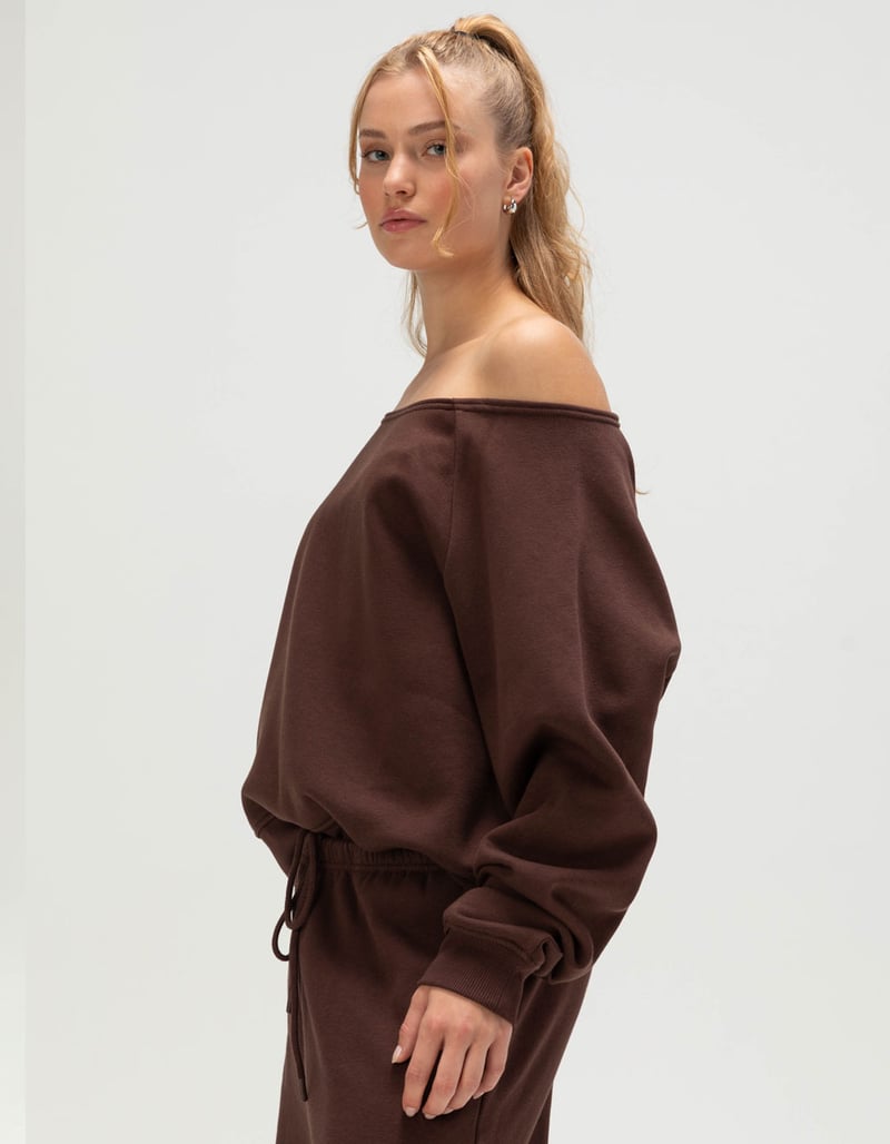 TILLYS Off The Shoulder Womens Sweatshirt image number 2