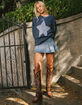 RSQ Womens Low Rise Pleated Denim Mini Skirt image number 5