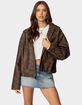 EDIKTED Oversized Washed Faux Leather Jacket image number 1
