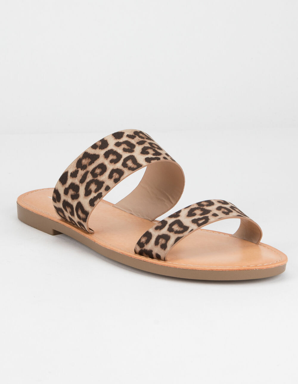 cheetah print double strap sandals