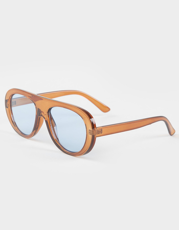 RSQ Flat Oversized Aviator Sunglasses Primary Image
