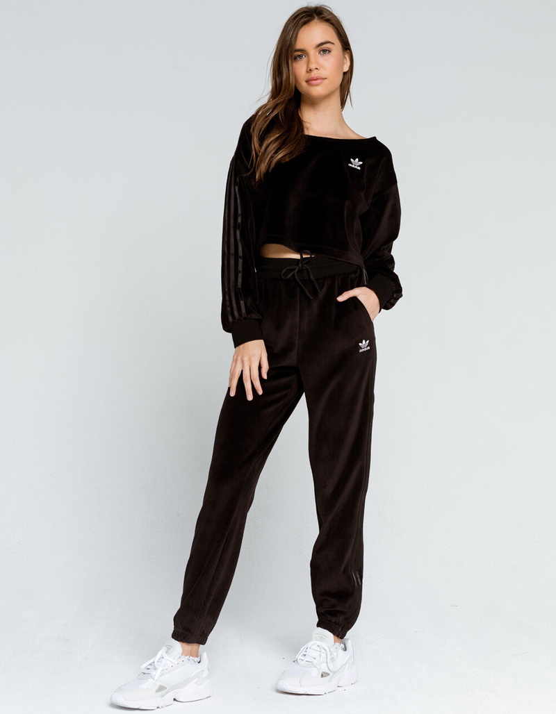 ADIDAS Velour Off The Shoulder Womens Sweatshirt image number 3