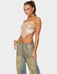EDIKTED Sequin Backless Triangle Strapless Top image number 2