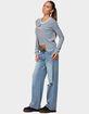 EDIKTED Dutton Distressed Low Rise Jeans image number 4