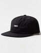 OBEY Bold Washed Canvas Mens Black Strapback Hat image number 1
