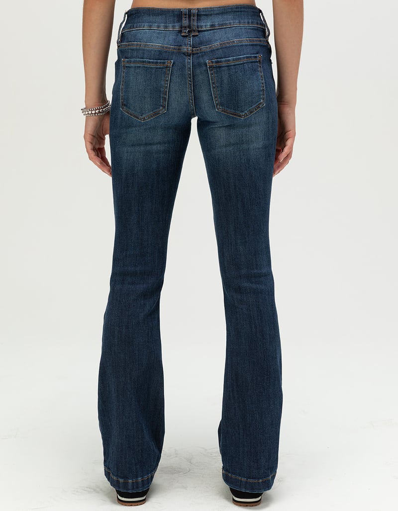 RSQ Womens Low Rise Double Button Bootcut Jeans image number 3