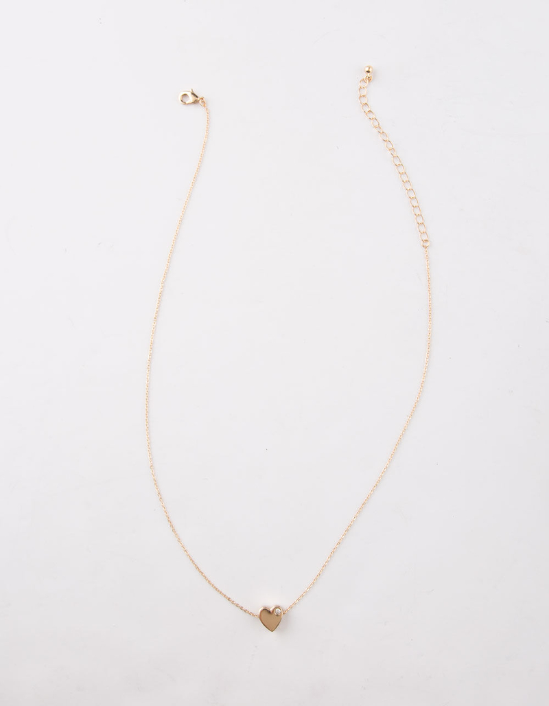 FULL TILT Rhinestone Heart Necklace image number 0