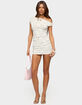 EDIKTED Sheer Lace Drawstring Mini Dress image number 4