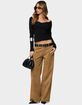 EDIKTED Stacey Low Rise Faux Suede Pants image number 5