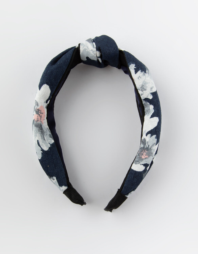 FULL TILT Floral Top Knot Black Headband image number 0