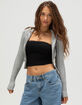 RSQ Womens Cable Knit Zip-Up Hooded Sweater image number 1