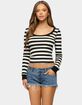 EDIKTED Rainey Striped Long Sleeve Top image number 1