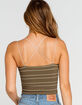 FULL TILT Strappy Seamless Stripe Olive Bralette image number 3