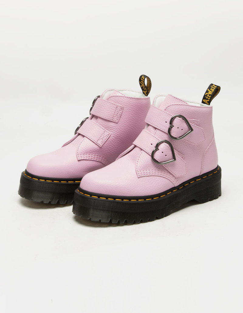 DR. MARTENS Devon Heart Womens Pink Boots image number 0