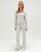 FULL TILT Brushed Lace Trim Womens Long Sleeve Top image number 2